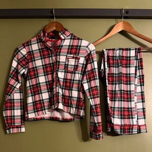 Plaid Kids Pajamas Set - Red, Green, White